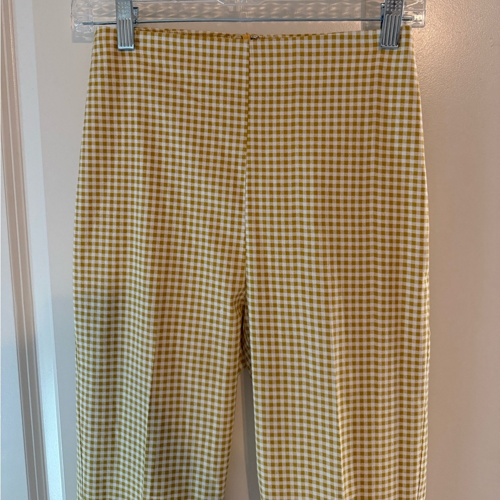 Lulus Yellow Gingham Checkered Pants - image 2